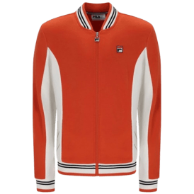 Fila Settanta Baseball Track Jacket in Burnt Ochre/gardenia/black