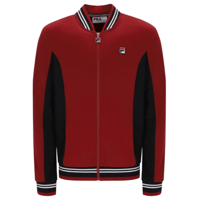 Fila Settanta Baseball Track Jacket in Sun Dried Tomato/black/white