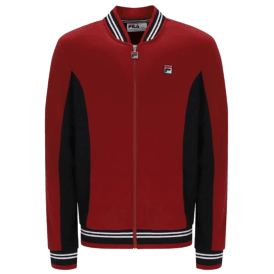 Fila Settanta Baseball Track Jacket in Sun Dried Tomato/black/white