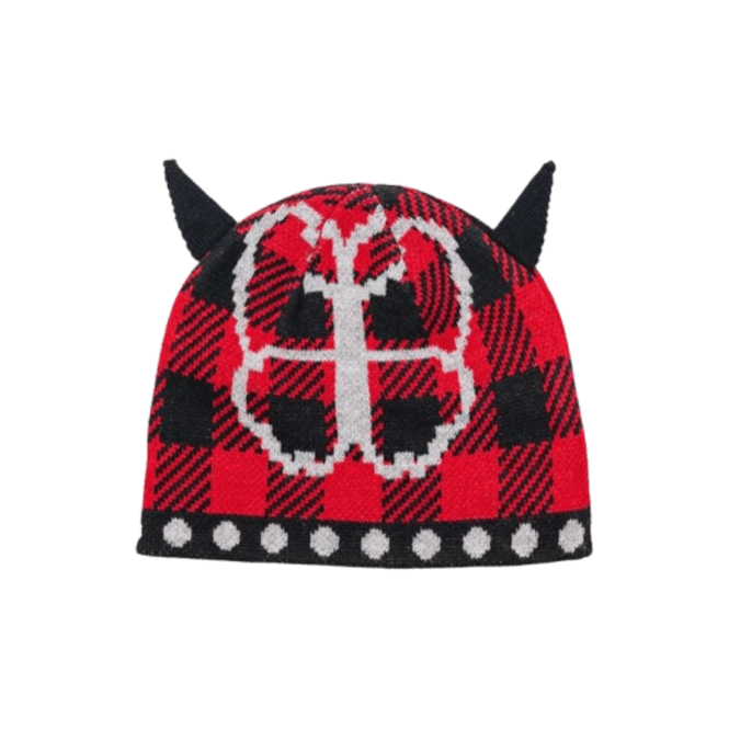 Hoddle Butterfly Horn Beanie in Red