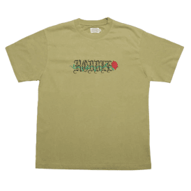 Hoddle Embroidered Rose T-Shirt - Vintage Green