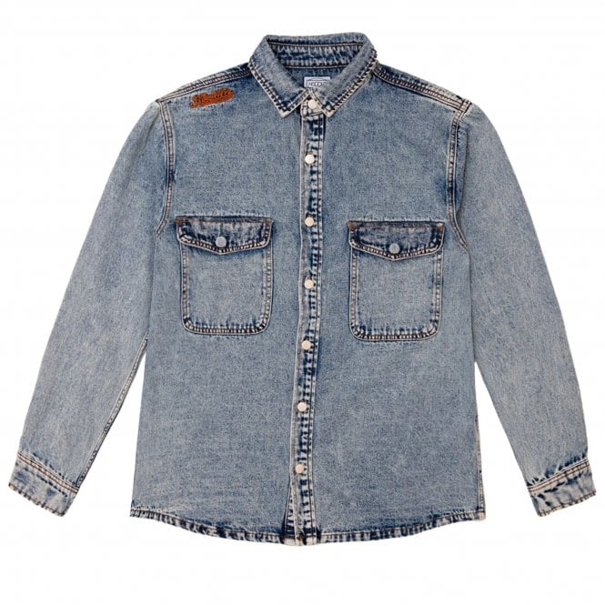 Hoddle Miroiter Denim Shirt in Light Wash