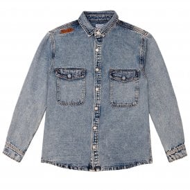 Hoddle Miroiter Denim Shirt in Light Wash