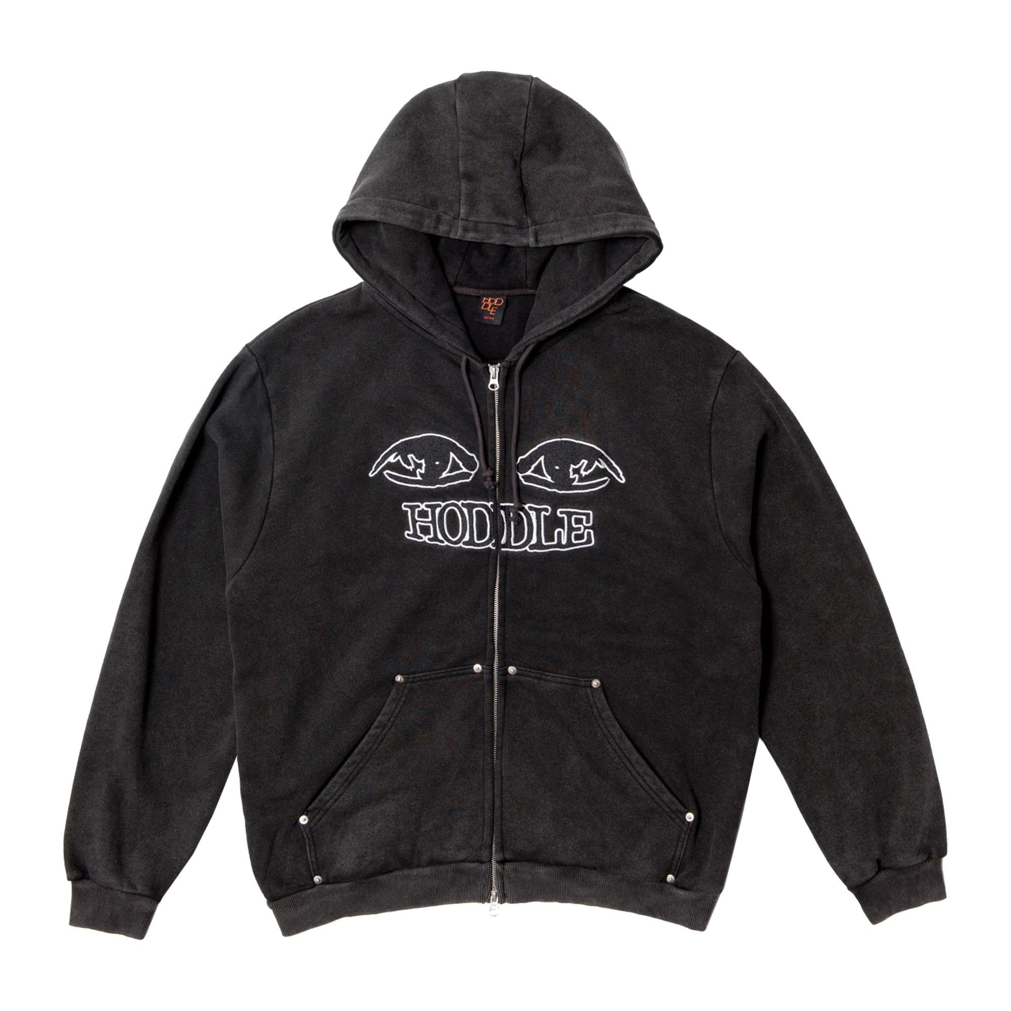 Buy the Hoddle Watcher Zip Hoodie in Black