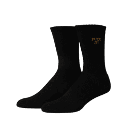 HUF Fuck It Embroidered Sock in Black