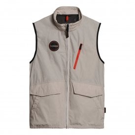 Napapijri Rionapo Utility Vest in Beige Silver