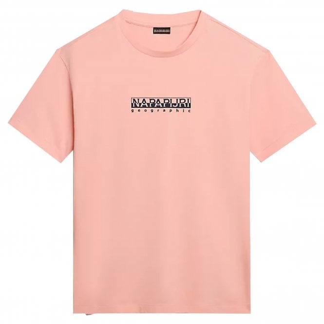 Napapijri S-Box S/S 4 T Shirt in Pink Salmon