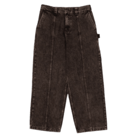 Poetic Collective Denim Split Pant Brown Acid Wash