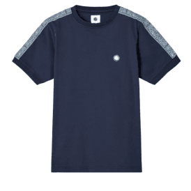 Pretty Green Eclipse Paisley Tape T-Shirt - Navy