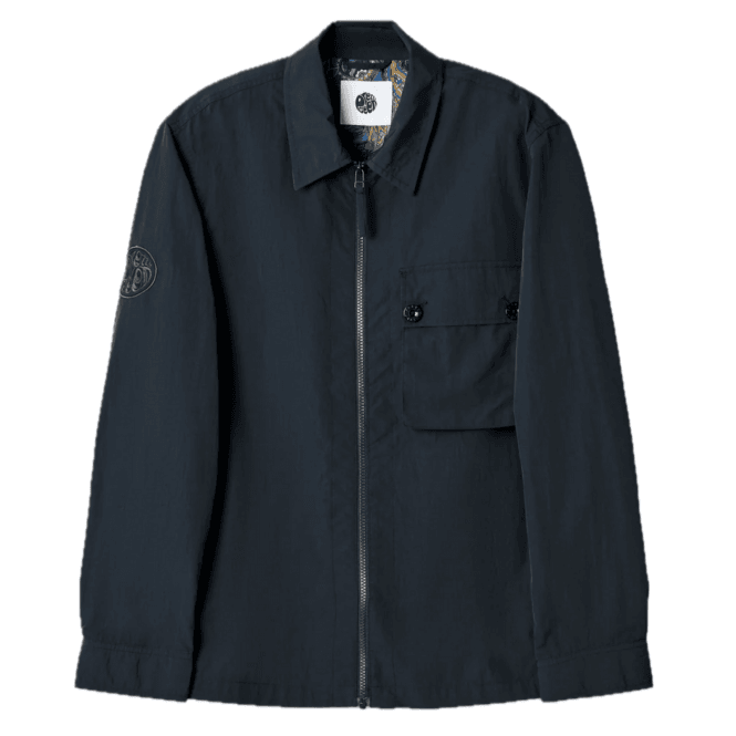 Pretty Green Heaton Overshirt Zip Through Jacket - Black