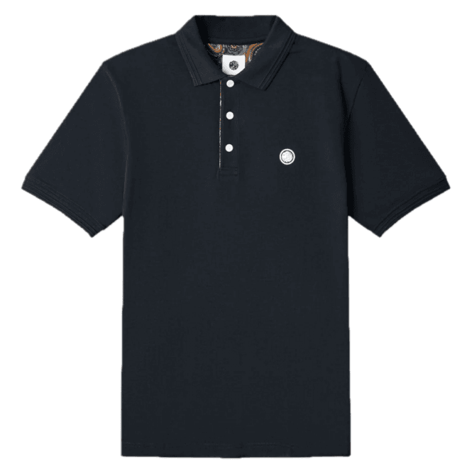 Pretty Green House Paisley Placket Polo Shirt - Black