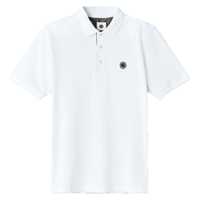 Pretty Green House Paisley Placket Polo Shirt - White