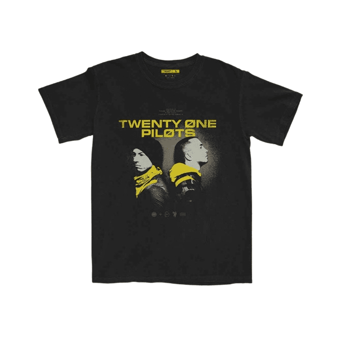 Rock Off 21 Pilots Back 2 Back T Shirt Black