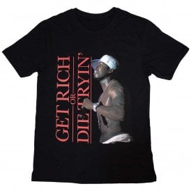 Rock Off 50 Cent Get Rich T Shirt in Black