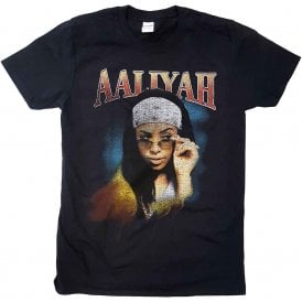 Rock Off Aaliyah Trippy T Shirt in Black