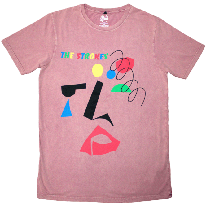 Rock Off Abstract Face Strokes T-Shirt - Red