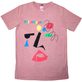 Rock Off Abstract Face Strokes T-Shirt - Red