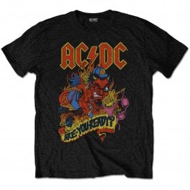 Rock Off ACDC Are You Ready T Shirt in Black