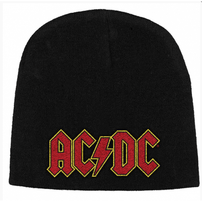 Rock Off ACDC Red Logo Beanie - Black
