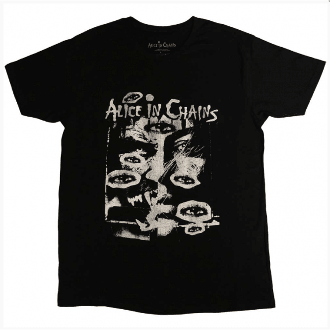 Rock Off Alice In Chains All Eyes T Shirt - Black