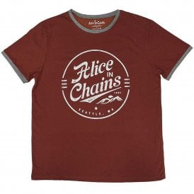 Rock Off Alice In Chains circle Emblem in Ringer Red
