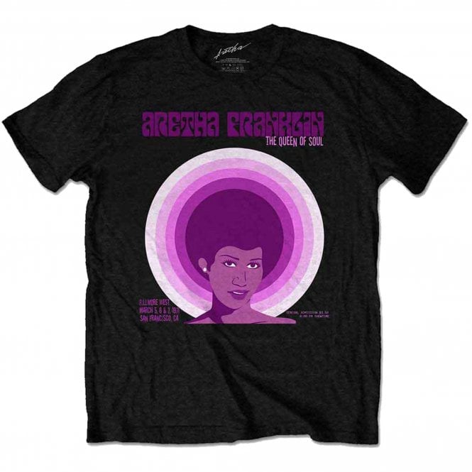 Rock Off Aretha Franklin Fillmore West T Shirt in Black