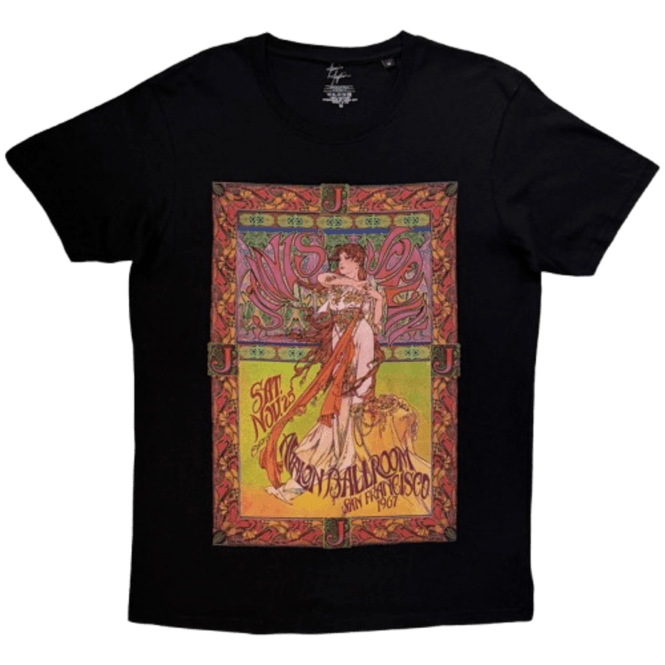 Rock Off Avalon Ballroom Janis Joplin T Shirt Black