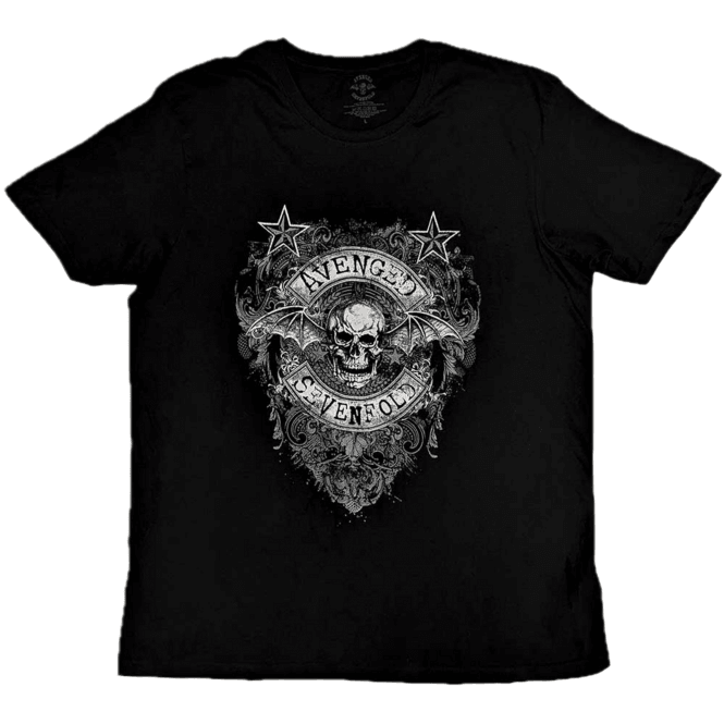 Rock Off Avenged Sevenfold Stars Flourish T-Shirt - Black
