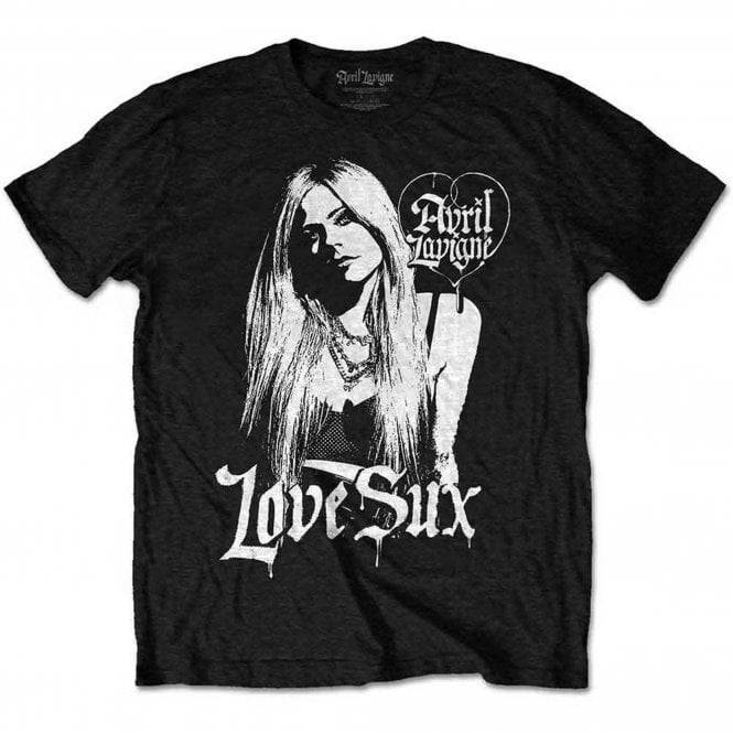 Rock Off Avril Lavigne Love Sux T Shirt in Black