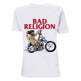Rock Off Bad Religion American Jesus T Shirt in White