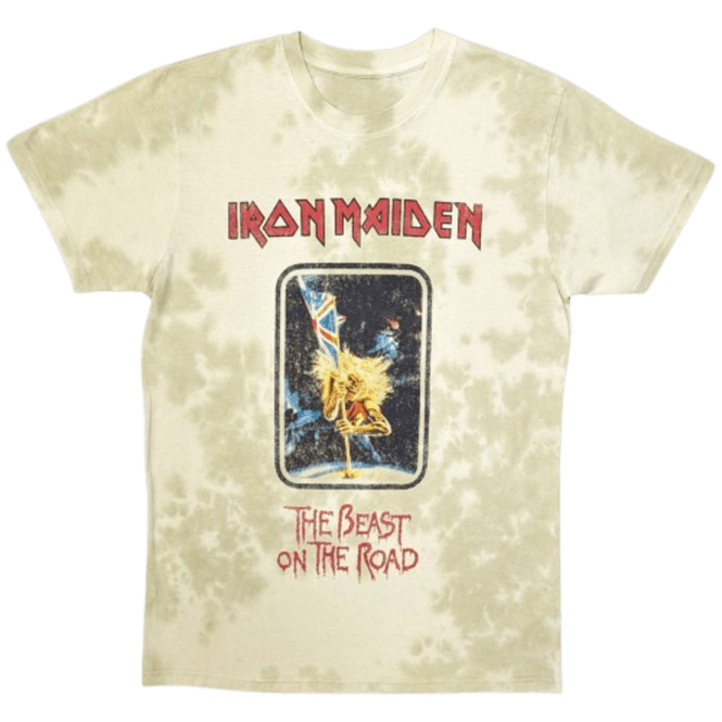 Rock Off Beast On The Road Iron Maiden T Shirt Sand