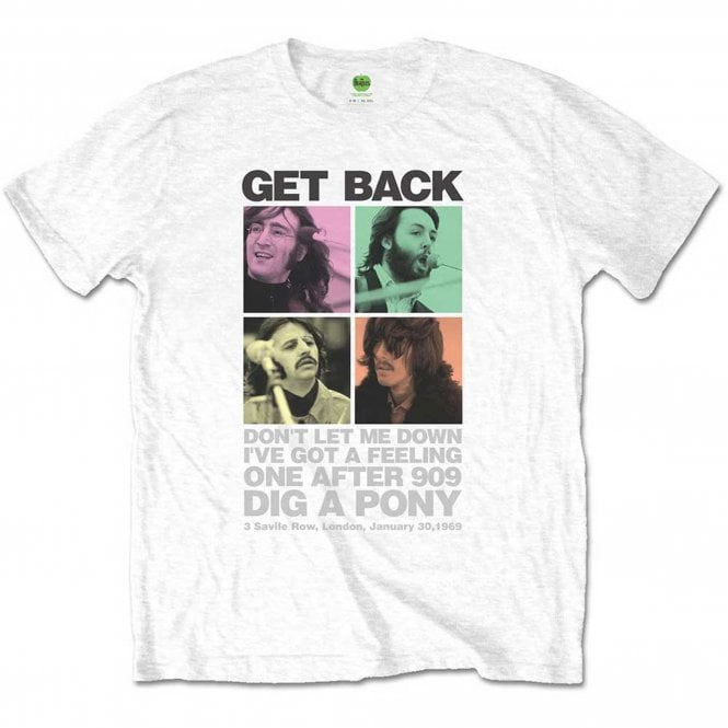 Rock Off Beatles 3 Saville Row T Shirt in White