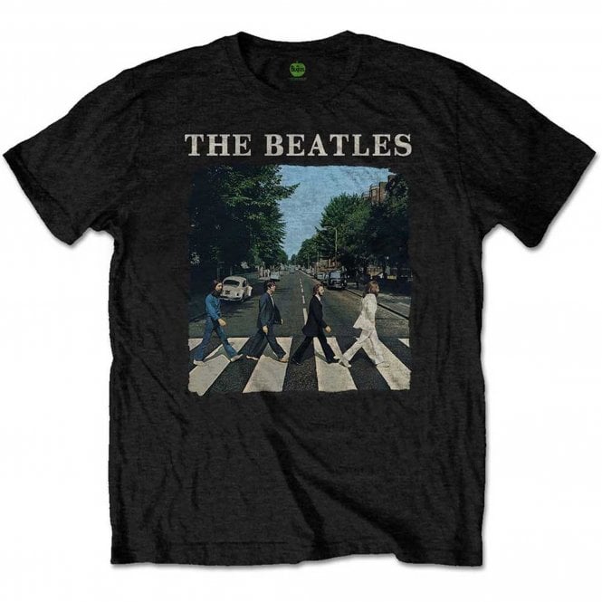 Rock Off Beatles Abbey Road And Logo T Shirt in Black