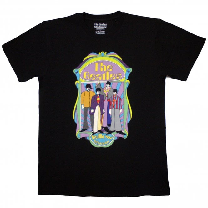 Rock Off Beatles Sub Band Frame V2 T Shirt in Black