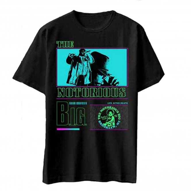 Rock Off Biggie Life After Death Neon T Shirt in Black