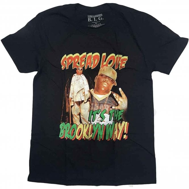 Rock Off Biggie Spread The Love T Shirt in Black