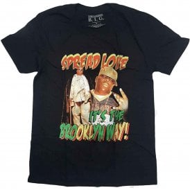 Rock Off Biggie Spread The Love T Shirt in Black