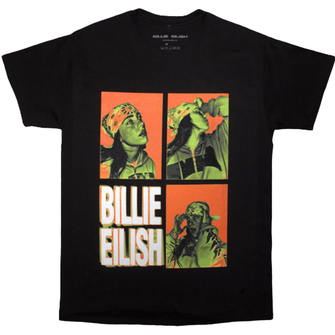 Rock Off Billie Eilish 3 Photo T-Shirt - Black