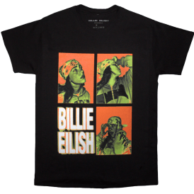 Rock Off Billie Eilish 3 Photo T-Shirt - Black