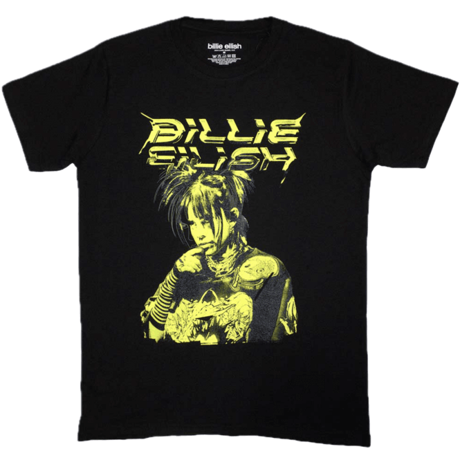 Rock Off Billie Eilish Illustration T-Shirt - Black