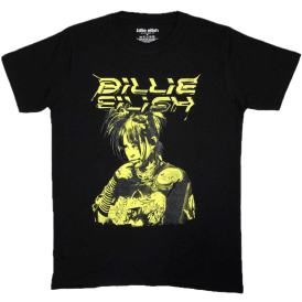 Rock Off Billie Eilish Illustration T-Shirt - Black