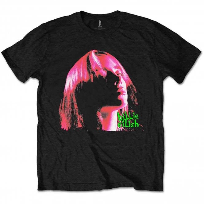Rock Off Billie Eilish Neon Shadow T Shirt in Black
