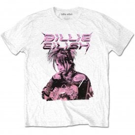 Rock Off Billie Eilish Purple Illustration T Shirt in White