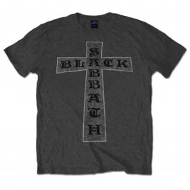 Rock Off Black Sabbath Cross T Shirt Charcoal