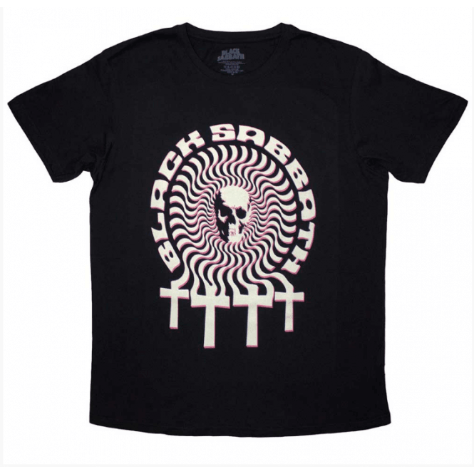 Rock Off Black Sabbath Hypnotic Skull T Shirt - Black