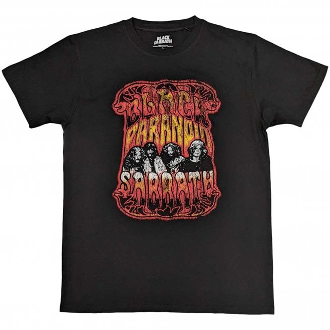 Rock Off Black Sabbath Paranoid Psych T Shirt in Black