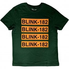 Rock Off Blink 182 Logo Repeat T Shirt in Green