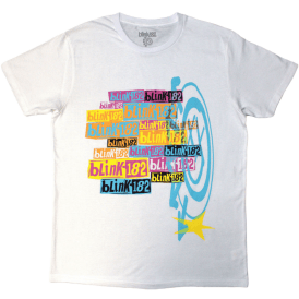 Rock Off Blink-182 Multi-Stacked Logo T-Shirt - White