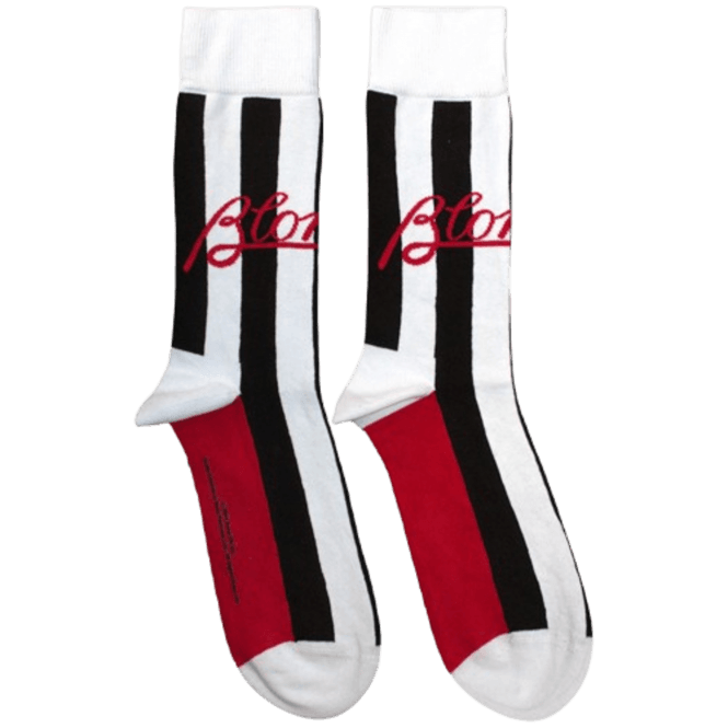 Rock Off Blondie Parallel Lines Socks White