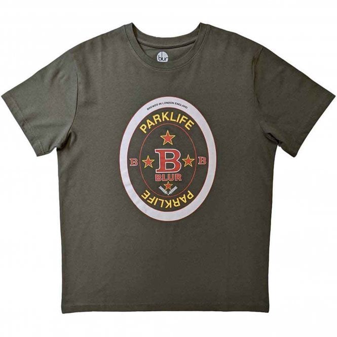 Rock Off Blur Parklife Beermat T Shirt in Green
